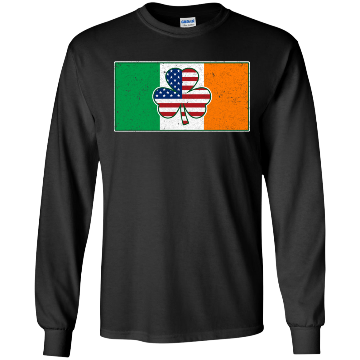 Shamrock Irish Ireland USA American Flag Gift T-Shirt & Hoodie | Teecentury.com