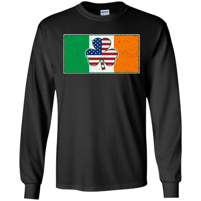 Shamrock Irish Ireland USA American Flag Gift T-Shirt & Hoodie | Teecentury.com