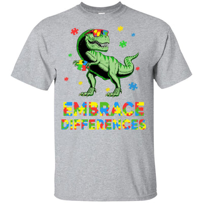 Dinosaur Puzzle Autism Awareness Embrace Differences Youth Youth Shirt | Teecentury.com