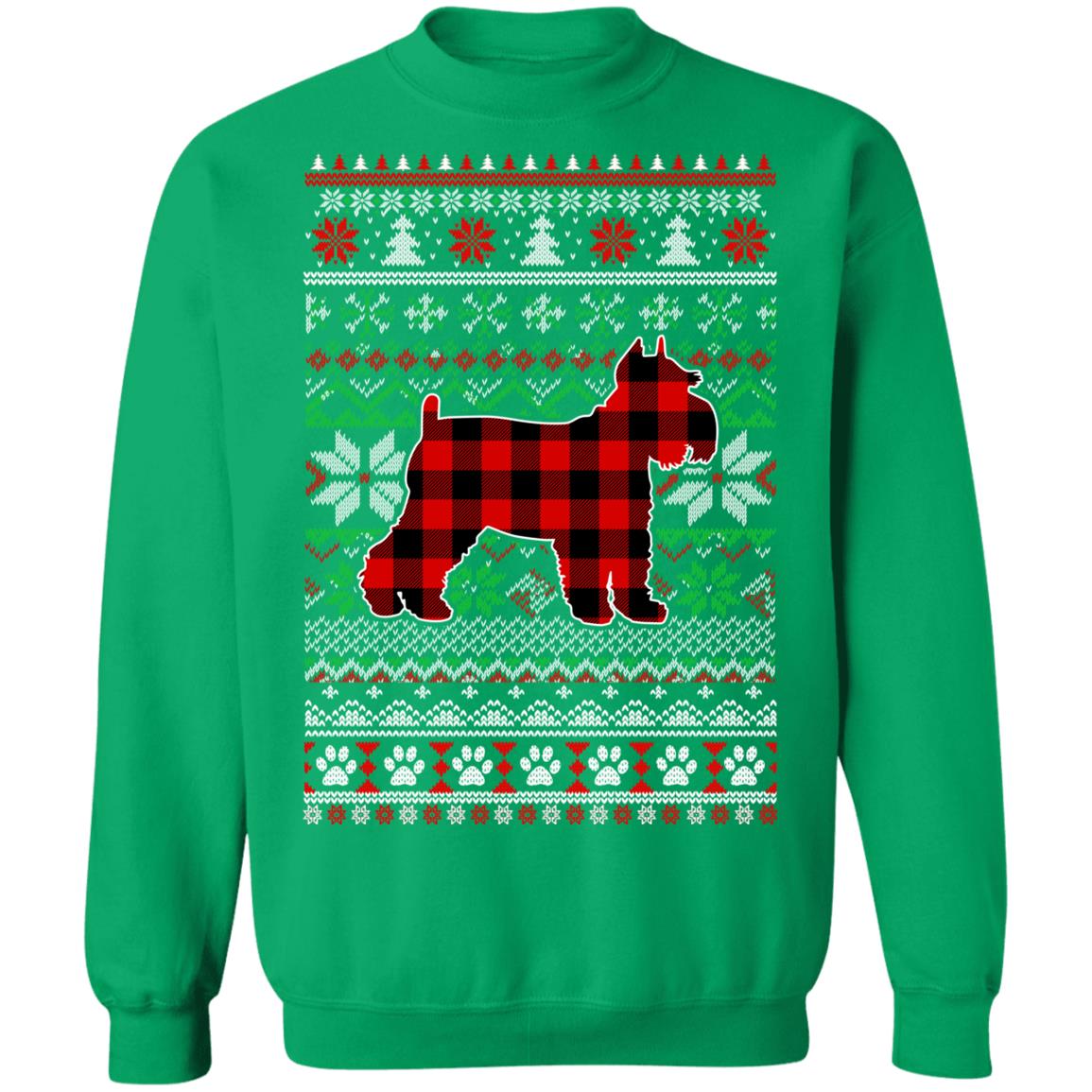 Schnauzer Red Plaid Ugly Christmas Sweater Gifts T-Shirt & Sweatshirt | Teecentury.com