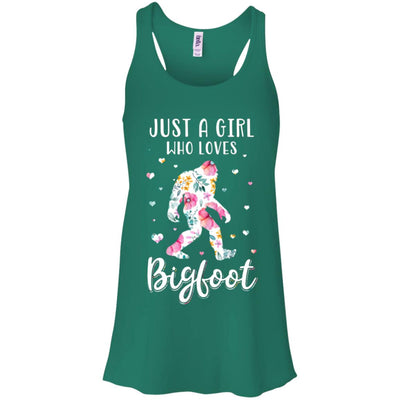 Flower Just A Girls Who Loves Bigfoot T-Shirt & Tank Top | Teecentury.com