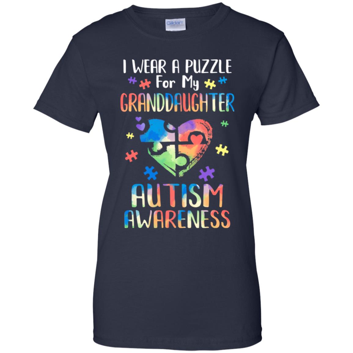 I Wear A Puzzle For My Granddaughter Autism Awareness T-Shirt & Hoodie | Teecentury.com