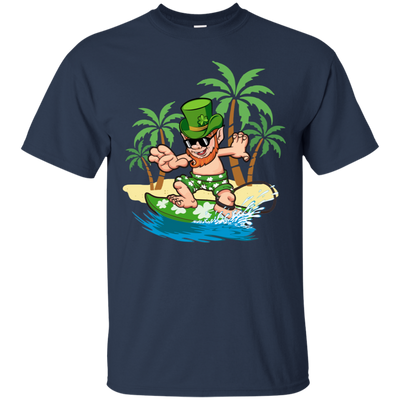 St Patricks Day Hawaiian Leprechaun Surfing T-Shirt & Hoodie | Teecentury.com