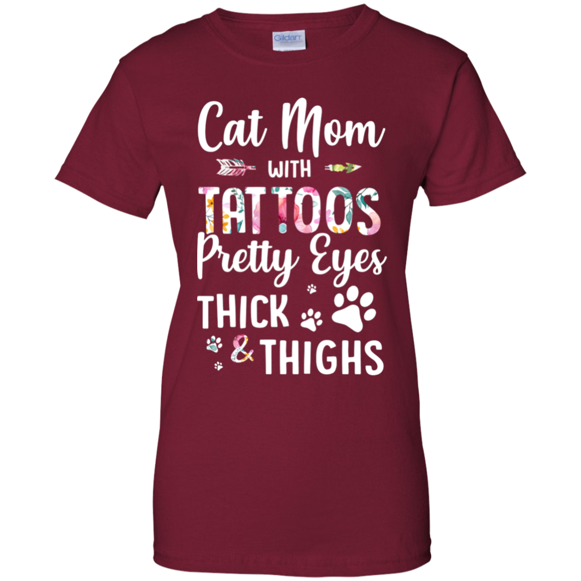 Cat Mom With Tattoos Pretty Eyes Thick Thighs T-Shirt & Tank Top | Teecentury.com