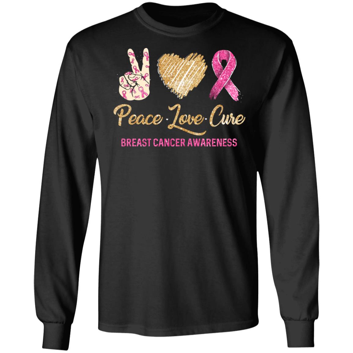Peace Love Cure Breast Cancer Awareness T-Shirt & Hoodie | Teecentury.com