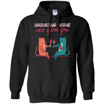 Drinking Wine Feline Fine T-Shirt & Hoodie | Teecentury.com