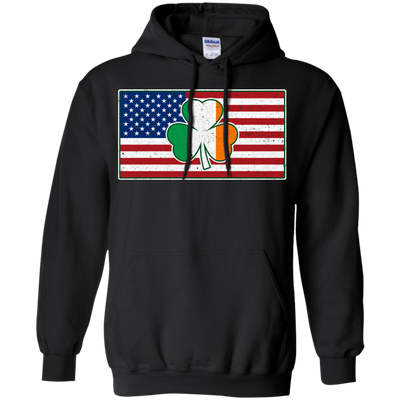 Shamrock Irish Ireland American USA Flag Gift T-Shirt & Hoodie | Teecentury.com