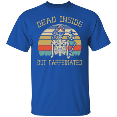 Dead Inside But Caffeinated Skeleton Coffee Vintage T-Shirt & Hoodie | Teecentury.com