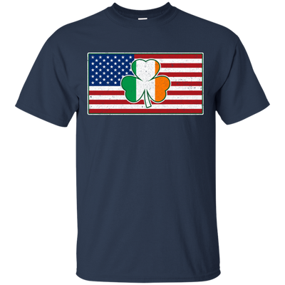 Shamrock Irish Ireland American USA Flag Gift T-Shirt & Hoodie | Teecentury.com