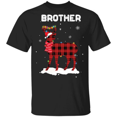 Brother Deer Red Plaid Christmas Family Matching Pajamas T-Shirt & Sweatshirt | Teecentury.com