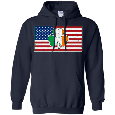 Shamrock Irish Ireland American USA Flag Gift T-Shirt & Hoodie | Teecentury.com