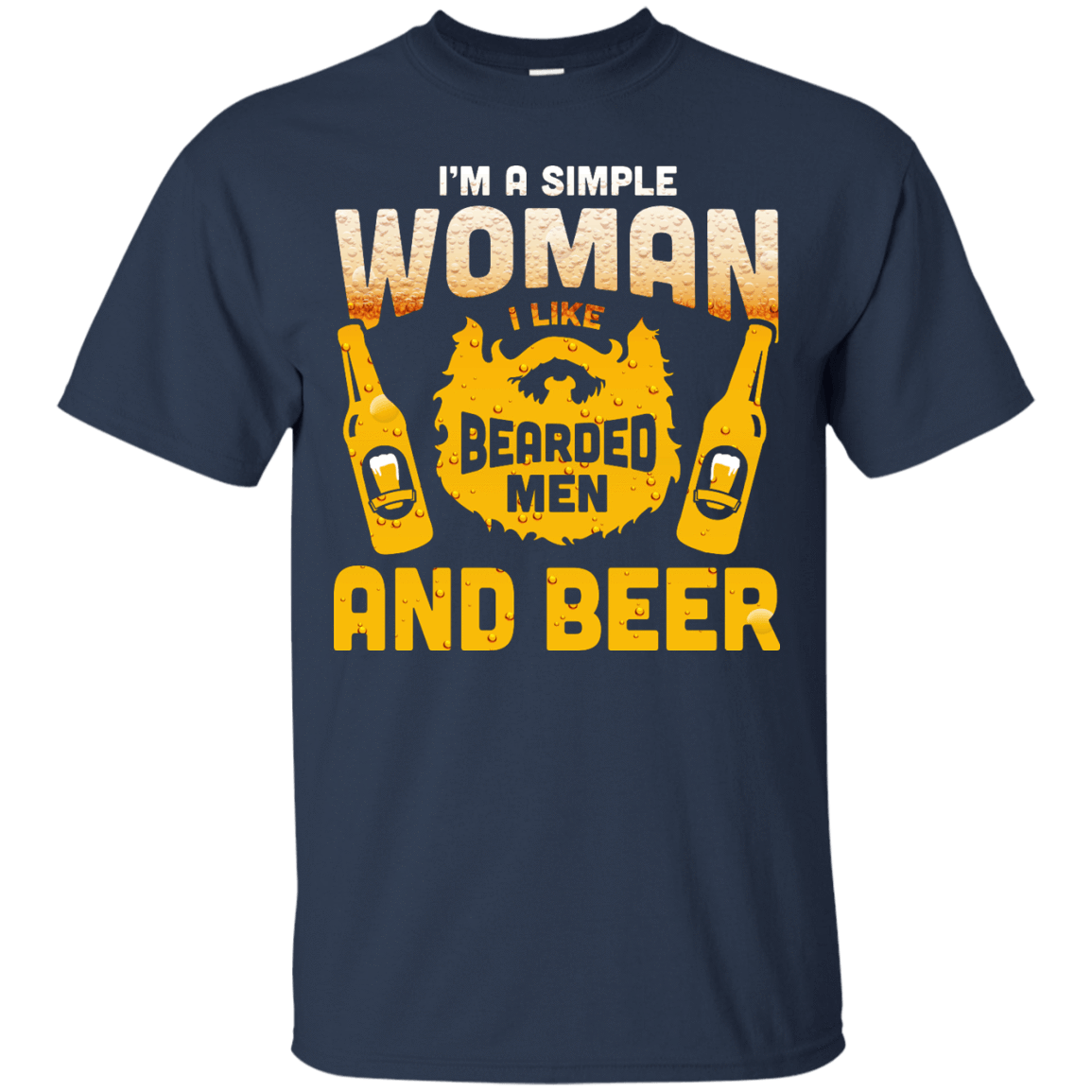 I'm A Simple Woman I Like Bearded Men And Beer T-Shirt & Hoodie | Teecentury.com