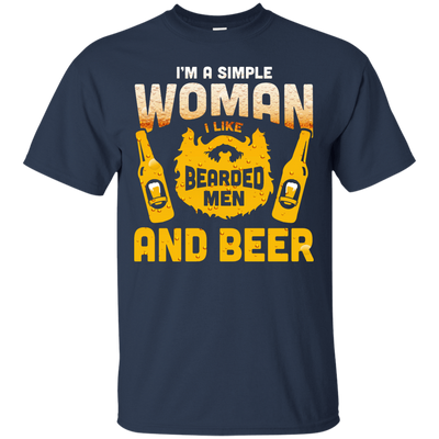 I'm A Simple Woman I Like Bearded Men And Beer T-Shirt & Hoodie | Teecentury.com