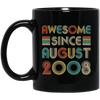 Awesome Since August 2008 Vintage 14th Birthday Gifts Mug Coffee Mug | Teecentury.com