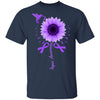 Hummingbird Sunflower Purple Ribbon Lupus Awareness T-Shirt & Hoodie | Teecentury.com