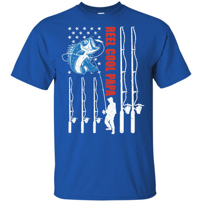 Reel Cool Papa American Flag Fish Fishing Fathers Day T-Shirt & Hoodie | Teecentury.com