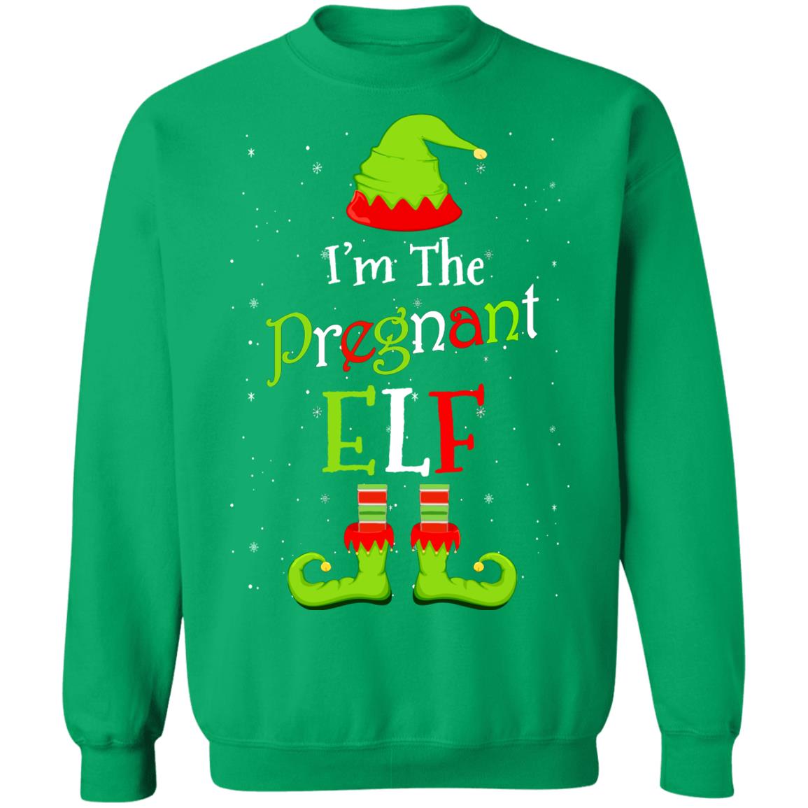 I'm The Pregnant Elf Family Matching Funny Christmas Group Gift T-Shirt & Sweatshirt | Teecentury.com