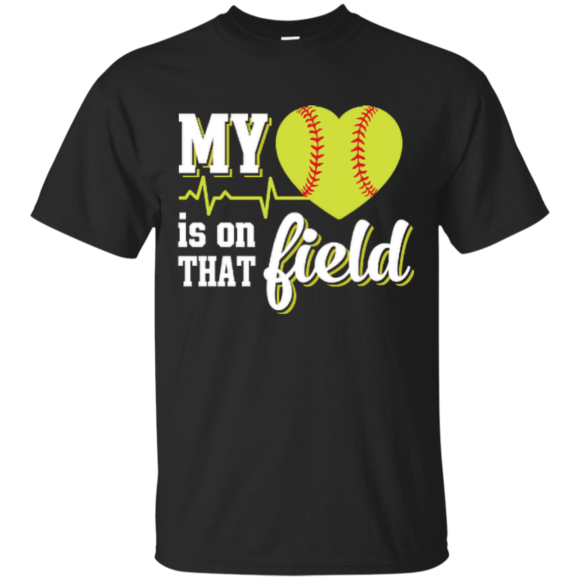 My Heart Is On That Field Softball T-Shirt & Hoodie | Teecentury.com