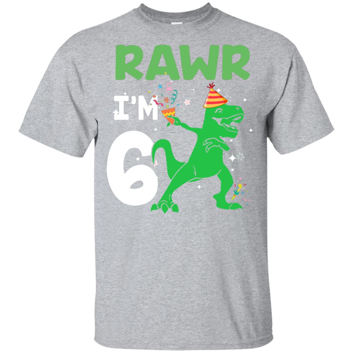 Rawr I'm 6 Birthday Gifts 2016 Dinosaur For Boys Youth Youth Shirt | Teecentury.com