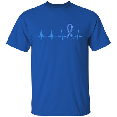 Colon Cancer Awareness Blue Ribbon Heartbeat T-Shirt & Hoodie | Teecentury.com