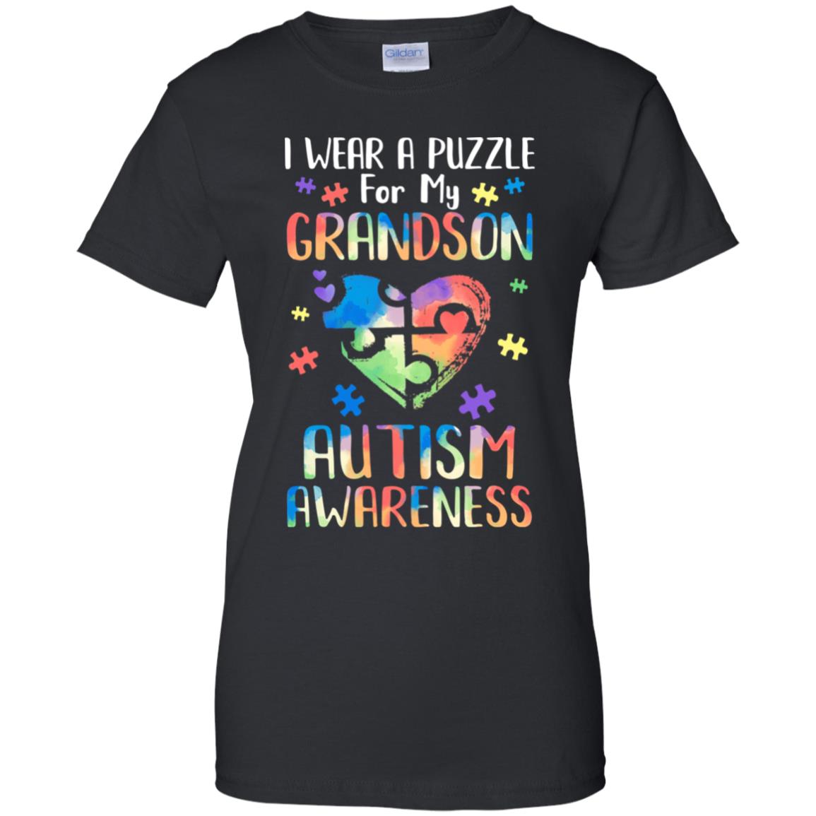 I Wear A Puzzle For My Grandson Autism Awareness T-Shirt & Hoodie | Teecentury.com