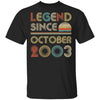 Legend Since October 2003 Vintage 19th Birthday Gifts T-Shirt & Hoodie | Teecentury.com