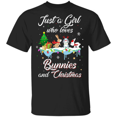 Just A Girl Who Loves Bunnies And Christmas Bunny Lover T-Shirt & Sweatshirt | Teecentury.com