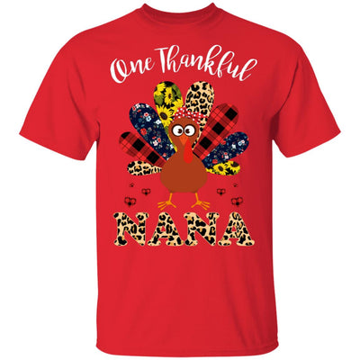 One Thankful Nana Leopard Turkey Thanksgiving Gift T-Shirt & Sweatshirt | Teecentury.com