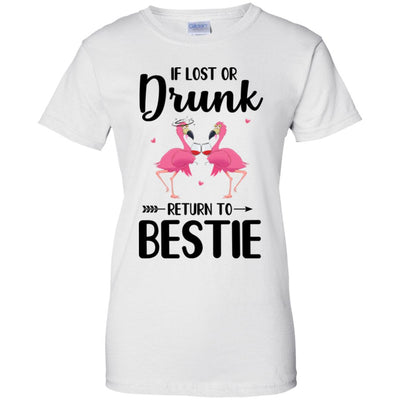 If Lost Or Drunk Please Return To My Bestie Couple Flamingo T-Shirt & Tank Top | Teecentury.com