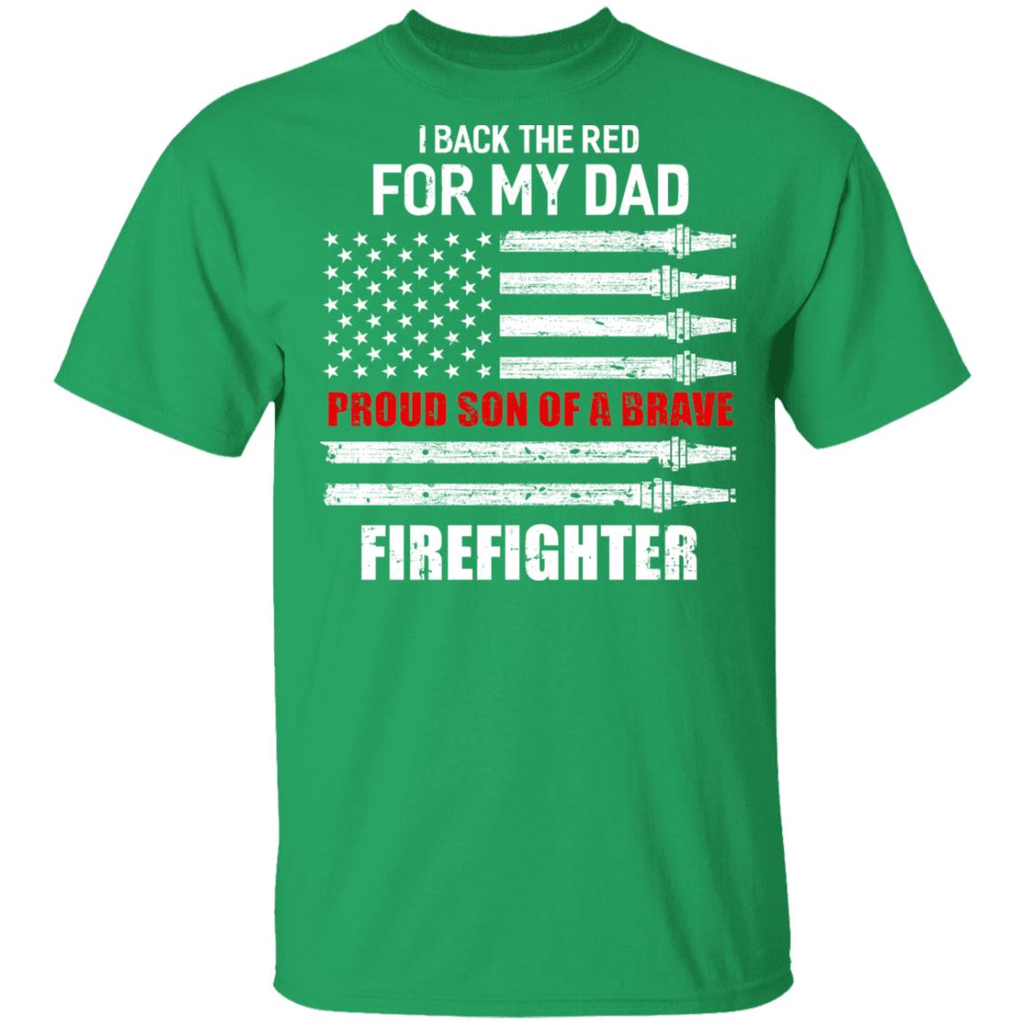 I Back The Red For My Dad Proud Son Firefighter Youth Youth Shirt | Teecentury.com