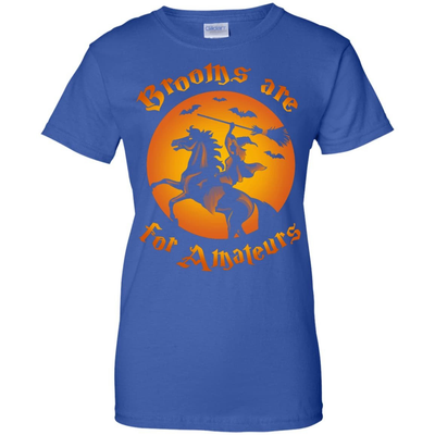 Brooms Are For Amateurs Funny Halloween Horse Riding T-Shirt & Hoodie | Teecentury.com
