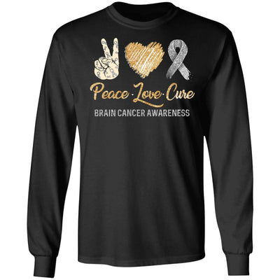 Peace Love Cure Brain Cancer Awareness T-Shirt & Hoodie | Teecentury.com