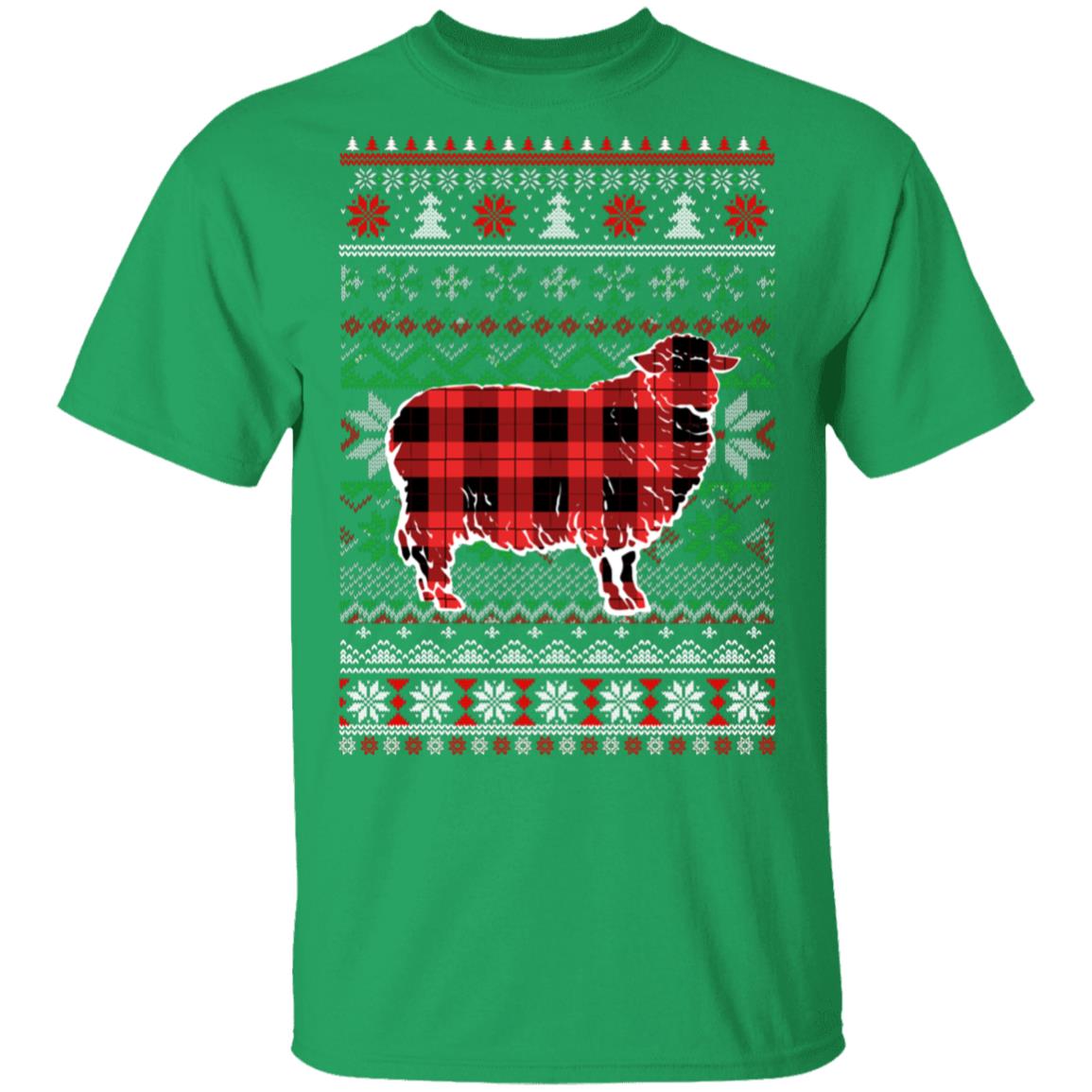 Sheep Red Plaid Ugly Christmas Sweater Funny Gifts T-Shirt & Sweatshirt | Teecentury.com