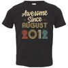 Awesome Since August 2012 Vintage 10th Birthday Gifts Youth Youth Shirt | Teecentury.com