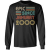 Epic Since January 2000 Vintage 22th Birthday Gifts T-Shirt & Hoodie | Teecentury.com