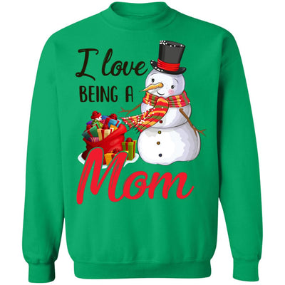 I Love Being A Mom Snowman Gift For Christmas Day T-Shirt & Sweatshirt | Teecentury.com