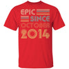 Epic Since October 2014 Vintage 8th Birthday Gifts Youth Youth Shirt | Teecentury.com