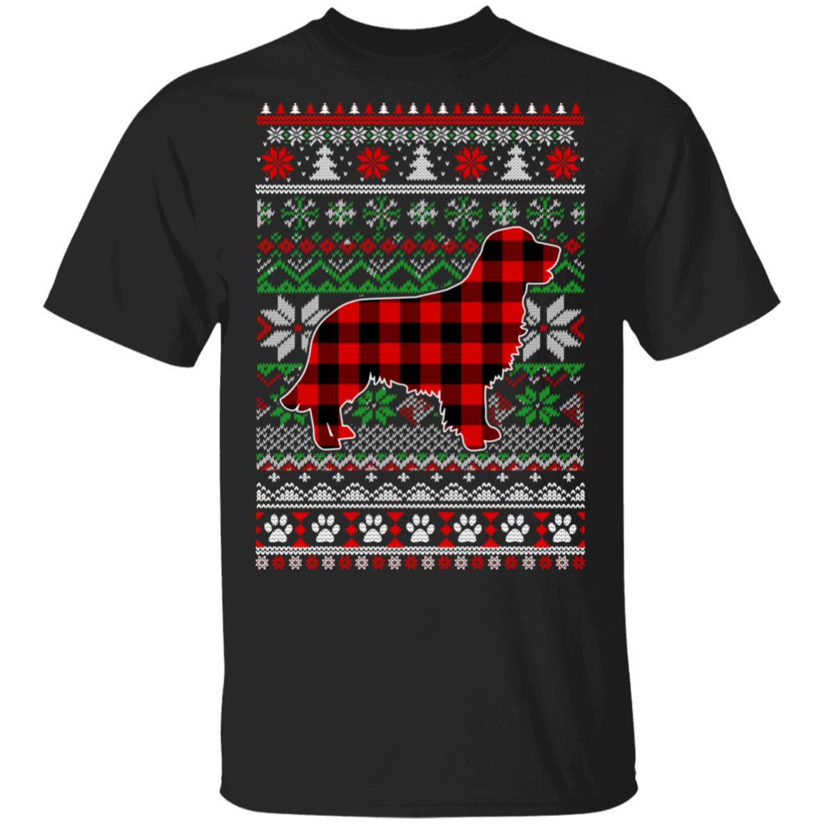 Golden Retriever Red Plaid Ugly Christmas Sweater Gifts T-Shirt & Sweatshirt | Teecentury.com