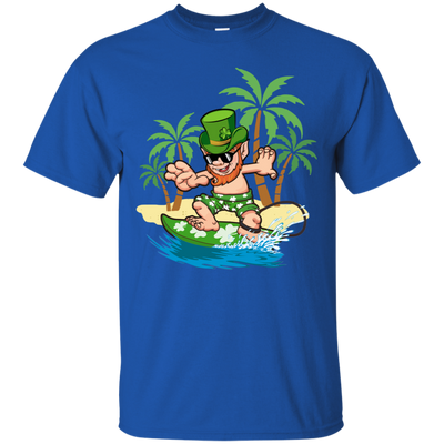 St Patricks Day Hawaiian Leprechaun Surfing T-Shirt & Hoodie | Teecentury.com