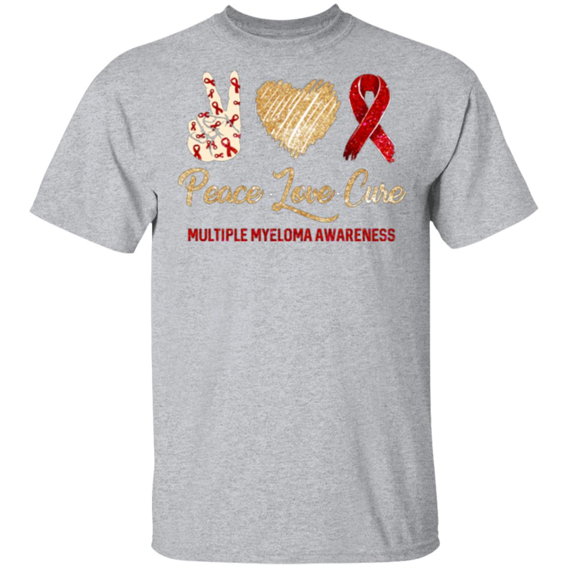 Peace Love Cure Multiple Myeloma Awareness T-Shirt & Hoodie | Teecentury.com