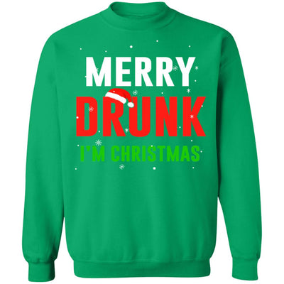 Merry Drunk I'm Christmas Wine Lover Funny Drinking T-Shirt & Sweatshirt | Teecentury.com