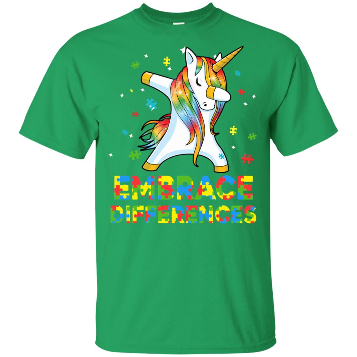 Dabbing Unicorn Autism Awareness Embrace Differences Youth Youth Shirt | Teecentury.com