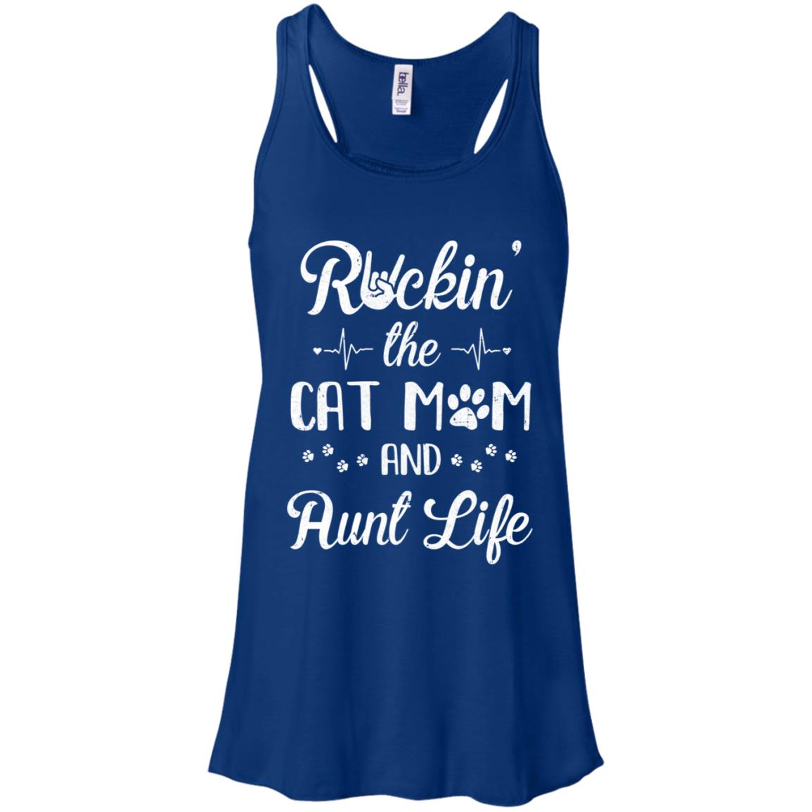 Rockin The Cat Mom Aunt Life Cat Lovers Mothers Day T-Shirt & Tank Top | Teecentury.com