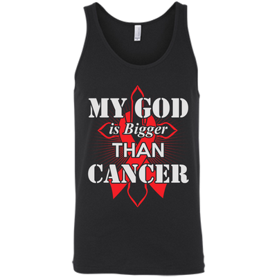 My God Is Bigger Than Cancer Red Awareness Ribbon T-Shirt & Hoodie | Teecentury.com