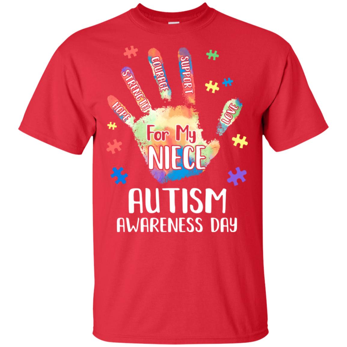 Support Autism Awareness For My Niece Puzzle Gift T-Shirt & Hoodie | Teecentury.com