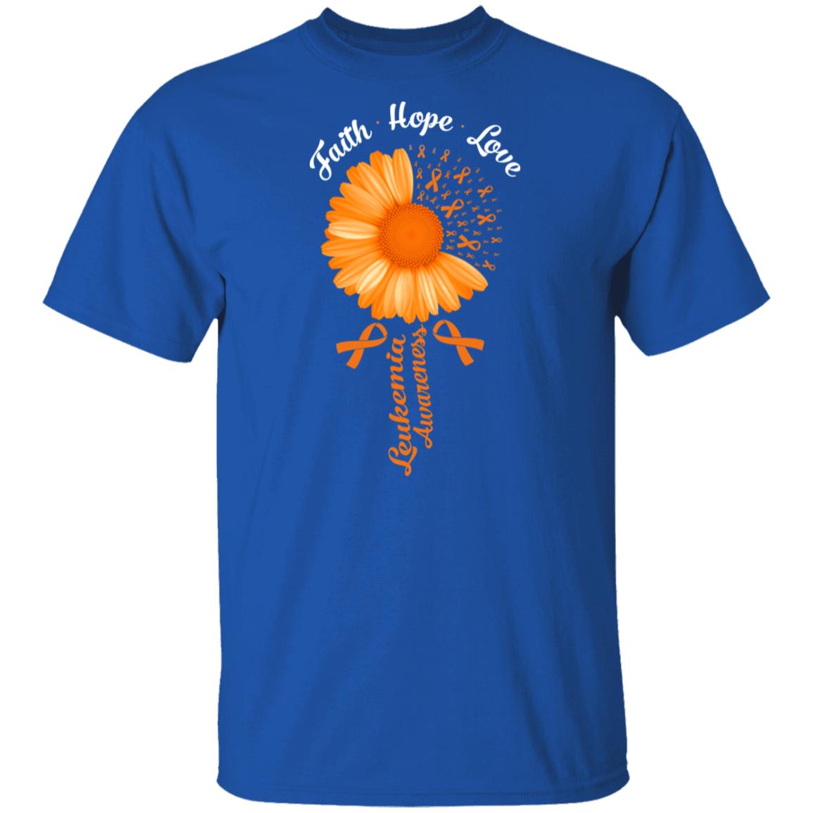 Faith Hope Love Orange Ribbon Leukemia Awareness T-Shirt & Hoodie | Teecentury.com