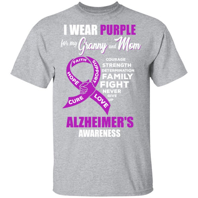 Alzheimer's Awareness I Wear Purple For My Granny and Mom T-Shirt & Hoodie | Teecentury.com