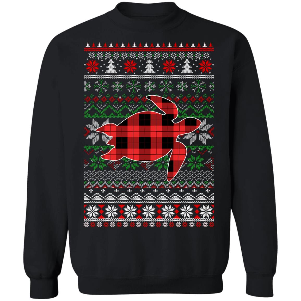 Turtle Red Plaid Ugly Christmas Sweater Funny Gifts T-Shirt & Sweatshirt | Teecentury.com