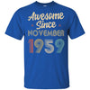 Awesome Since November 1959 Vintage 63th Birthday Gifts T-Shirt & Hoodie | Teecentury.com