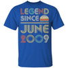 Legend Since June 2009 Vintage 13th Birthday Gifts Youth Youth Shirt | Teecentury.com